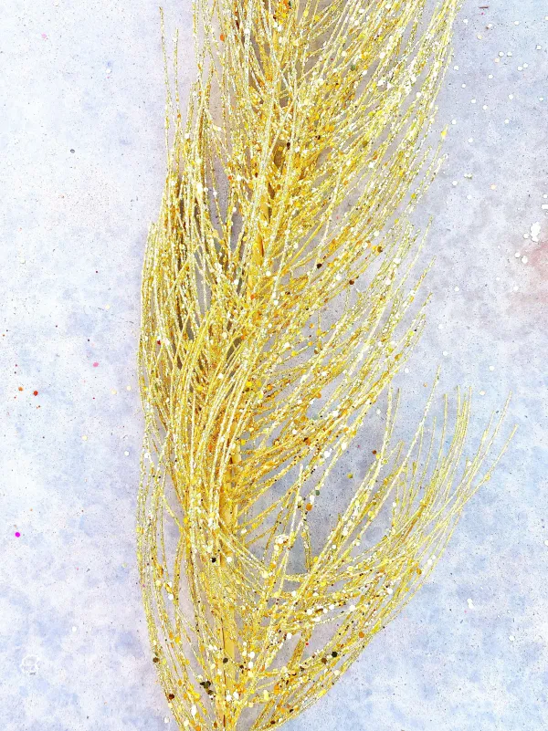 Mardi Gras^A&B Floral 5' Glitte Pine Garland In Assorted Colors
