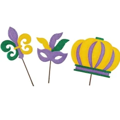 Pot Stakes^The Round Top Collection All Glitter Mardi Gras Icons
