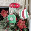 Pot Stakes^The Round Top Collection All Glitter Red Poinsettia Stake