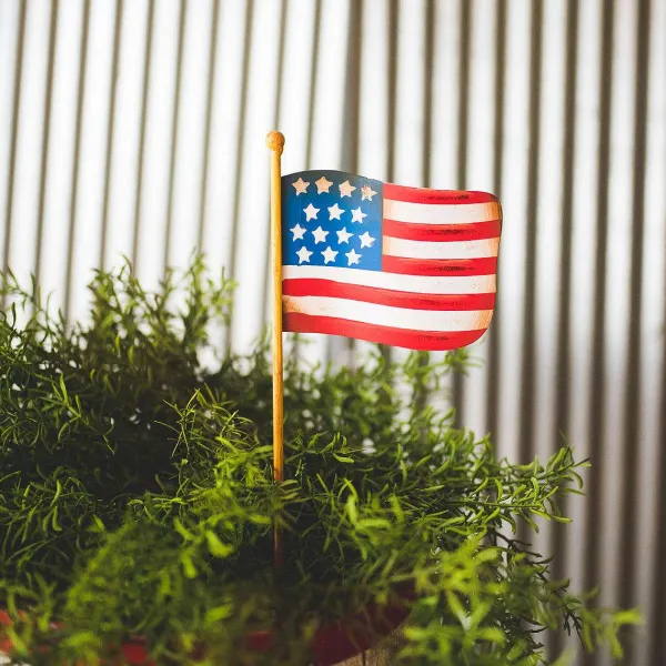 Pot Stakes^The Round Top Collection American Flag Mini Stake