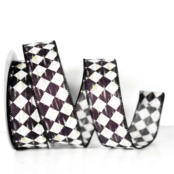 Ribbon^A&B Floral Antique Diamond Plaid Ribbon, 1.5" X 10Yd.