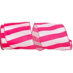 Ribbon^Reliant Ribbon Azalea Cabana Striped Ribbon, 4" X 10Yd
