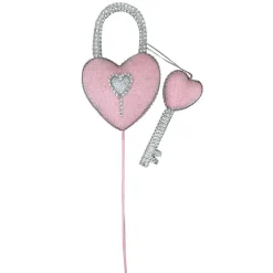 Sprays^Liberty Floral Barbie Style Pink Bling Heart Lock & Key Spray