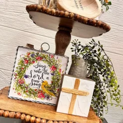 Mother's Day^Mudpie Beaded Tiered Tray