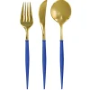Kitchen & Dining^Sophistiplate Bella Cutlery, Gold & Blue Handle