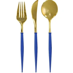 Spring^Sophistiplate Bella Cutlery, Gold & Blue Handle