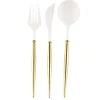 Happy New Year^Sophistiplate Bella Cutlery, White & Gold