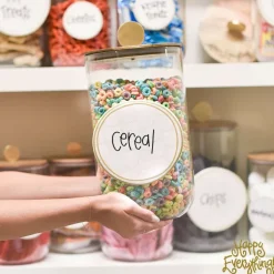 Table Decor^Happy Everything Big Wooden Lid Glass Jar By !