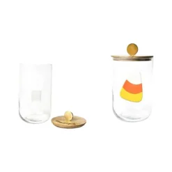 Decorative Containers^Happy Everything Big Wooden Lid Glass Jar By !