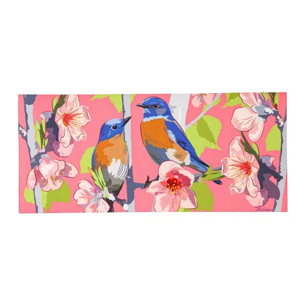 Spring^Evergreen Birdies On Cherry Blossoms Sassafras Switch Mat