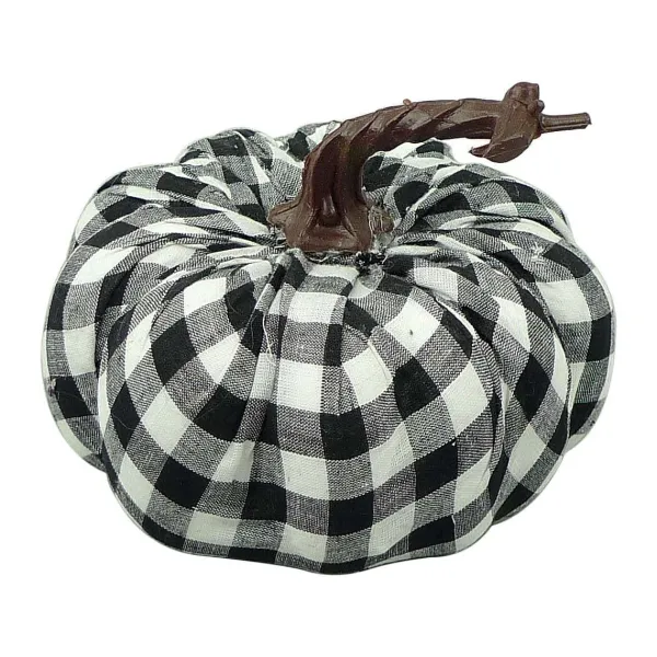 Home Accents^Liberty Floral Black And White Check Fabric Plaid Pumpkin
