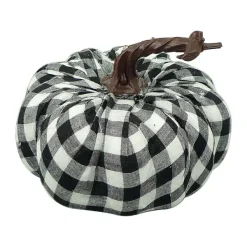 Focal Points^Liberty Floral Black And White Check Fabric Plaid Pumpkin