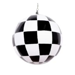 St. Patrick's Day^Farrisilk Black And White Check Ornament, 3"