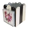 Table Decor^The Round Top Collection Black And White Display Planter