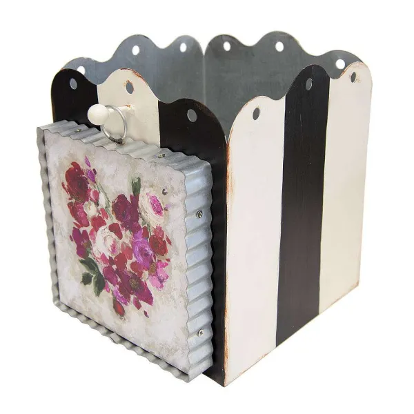 Table Decor^The Round Top Collection Black And White Display Planter