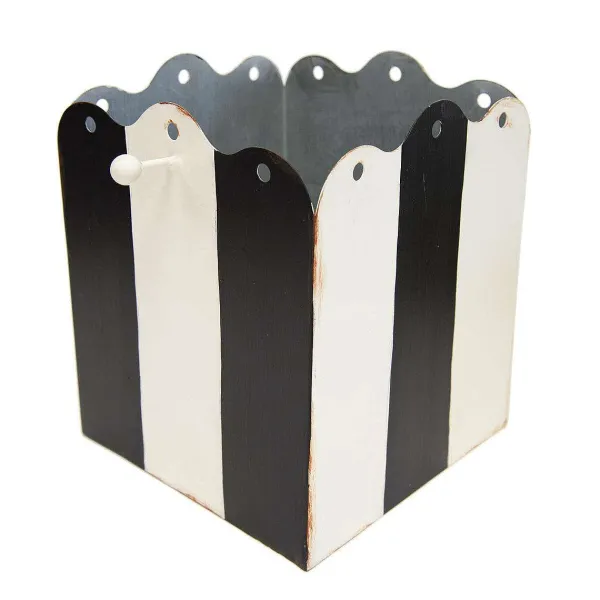 Table Decor^The Round Top Collection Black And White Display Planter