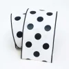Ribbon^Farrisilk Black And White Foil Dots Ribbon, 4"X10Yd