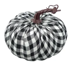 Focal Points^Liberty Floral Black And White Gingham Pumpkin