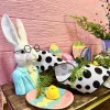 Ribbon^Farrisilk Black And White Glitter Random Dots 4"X10Yd