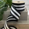 Ribbon^D. Stevens Black And White Grosgrain Stripe Ribbon, 2.5" X 25Yd