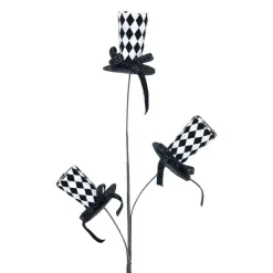 Sprays^Liberty Floral Black And White Harlequin Hat Spray