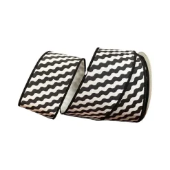 Spring^Farrisilk Black And White Illusion Ribbon, 2.5" X 10Yd