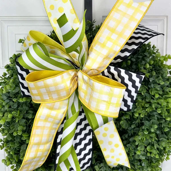 Spring Ribbon^Farrisilk Black And White Illusion Ribbon, 4" X 10Yd