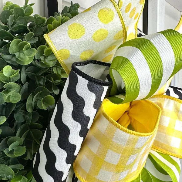 Ribbon^Farrisilk Black And White Illusion Ribbon, 4" X 10Yd