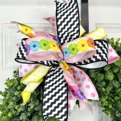Spring Ribbon^Farrisilk Black And White Illusion Ribbon, 2.5" X 10Yd