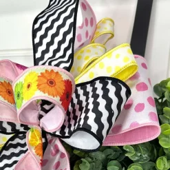 Spring Ribbon^Farrisilk Black And White Illusion Ribbon, 2.5