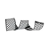 Ribbon^Farrisilk Black And White Linen Polka Dot Plaid Ribbon, 4" X 10Yd