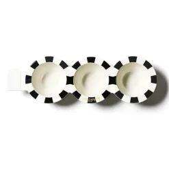 Kitchen & Dining^Happy Everything Black And White Stripe Mini Trio Bowl By !