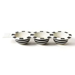 Kitchen & Dining^Happy Everything Black And White Stripe Mini Trio Bowl By !