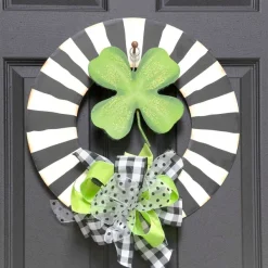 Table Decor^The Round Top Collection Black And White Wreath With Grommet Hanger