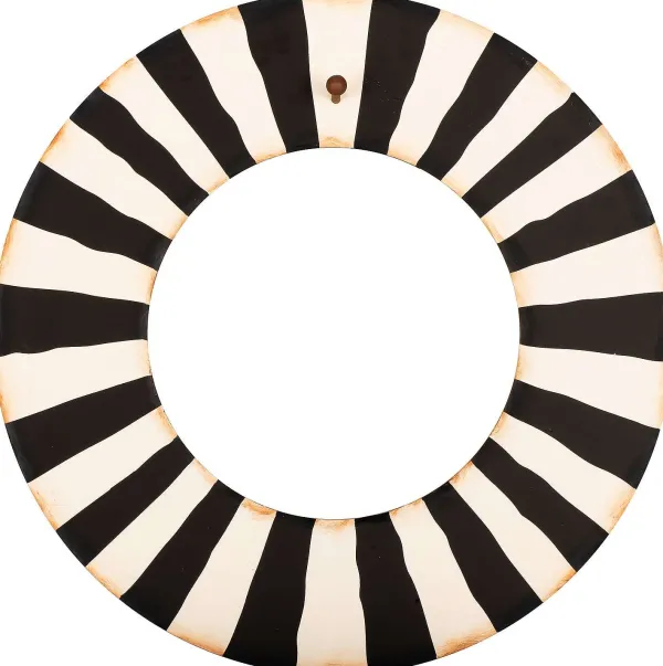 Wall Decor^The Round Top Collection Black And White Wreath With Grommet Hanger