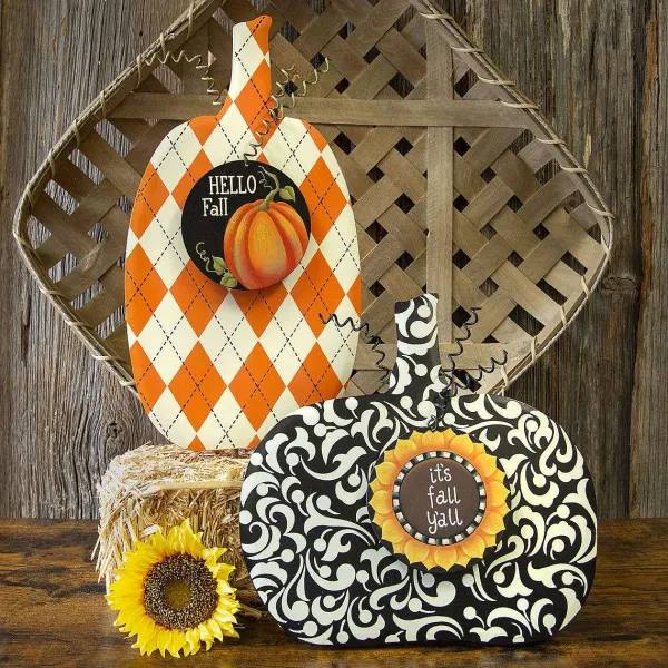 Table Decor^The Round Top Collection Black Fall Charm Pumpkin