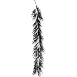 Greenery^Liberty Floral Black Flocked Pine Garland