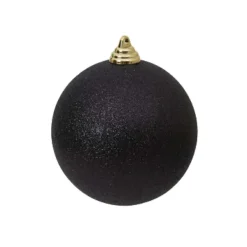 Ball Ornaments^Farrisilk Black Glitter Ball Ornament, 4"