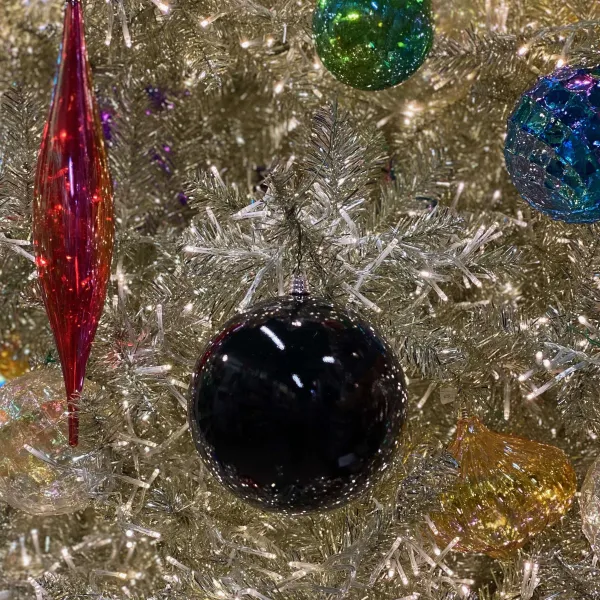 Ball Ornaments^Farrisilk Black Shiny Ball Ornament, 4"