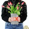 Table Decor^Happy Everything Black Small Dot Big Oval Vase By !