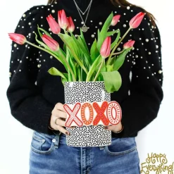 Table Decor^Happy Everything Black Small Dot Big Oval Vase By !