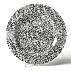 Table Decor^Happy Everything Black Small Dot Big Round Entertaining Platter By !
