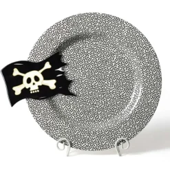 Table Decor^Happy Everything Black Small Dot Big Round Entertaining Platter By !
