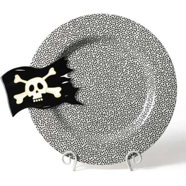 Kitchen & Dining^Happy Everything Black Small Dot Big Round Entertaining Platter By !