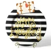 Kitchen & Dining^Happy Everything Black Stripe Big Platter By !