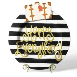Kitchen & Dining^Happy Everything Black Stripe Big Platter By !