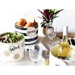 Kitchen & Dining^Happy Everything Black Stripe Mini Bowl By !