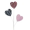 Floral^Craig Bachman Black Stripe, Red Pattern, Pink Dot Heart Glitter Pick, 25"