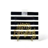 Table Decor^Happy Everything Black Stripe Square Big Entertaining Platter By !