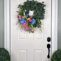Door Decor^* Blooming Blue Hydrangea Wreath
